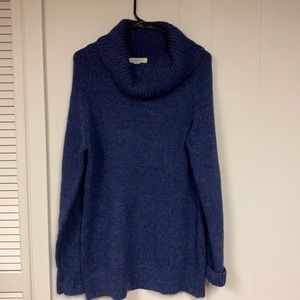 Gander Mountain wool blend blue cowl neck sweater size XL
